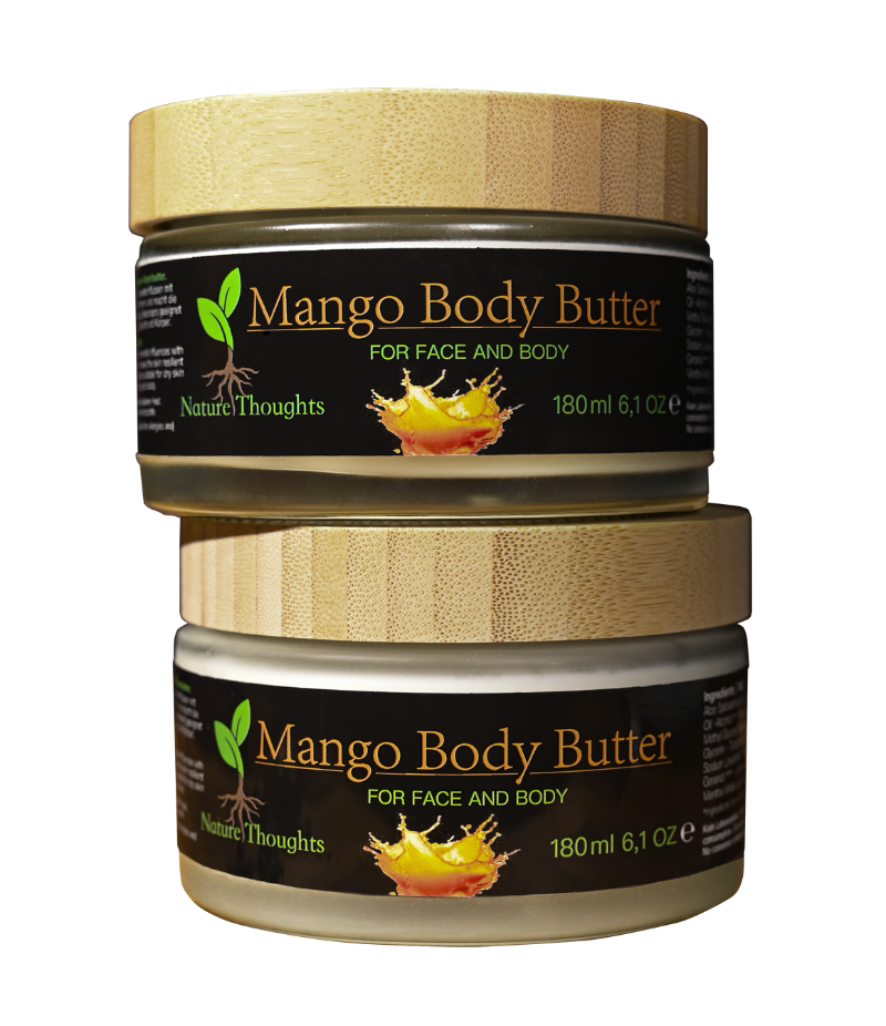 Naturbelassene hochwertige Inhaltsstoffe hat die Body Butter eine rückfettende, feuchtigkeitsspendende, entzündungshemmende, beruhigende und regenerierende Wirkung auf die Haut.