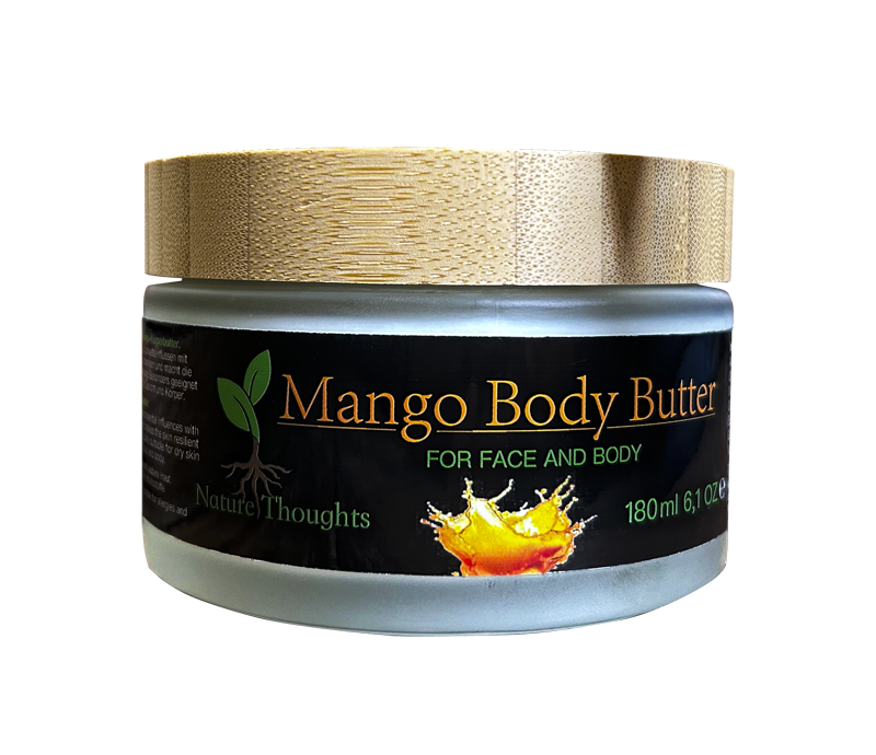 Mango Body Butter fördert die Hautregeneration und spendet irritierter Haut Feuchtigkeit, Geschmeidigkeit und Elastizität.